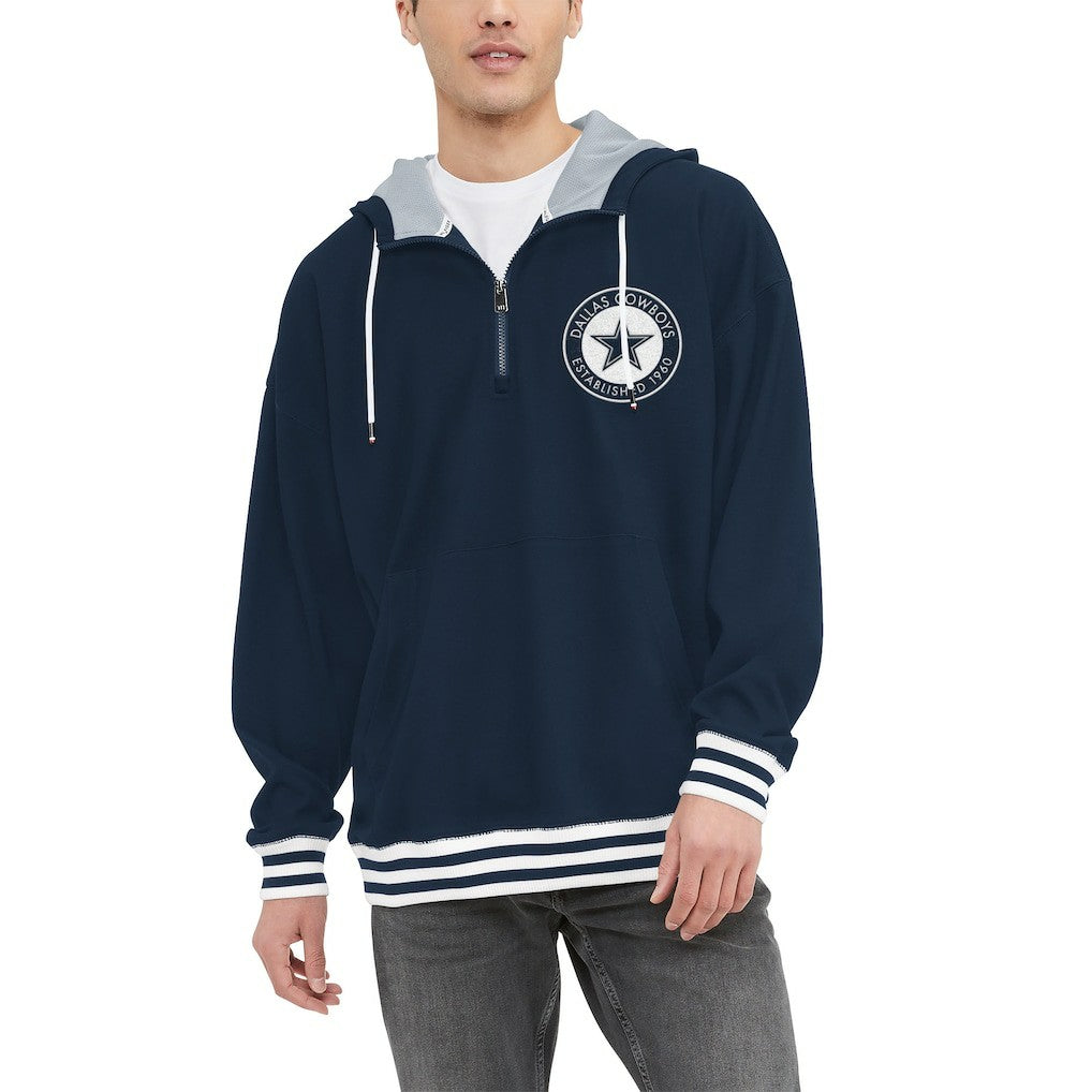 Dallas Cowboys Tommy Hilfiger Aaron Quarter-Zip Hoodie Navy | NFL