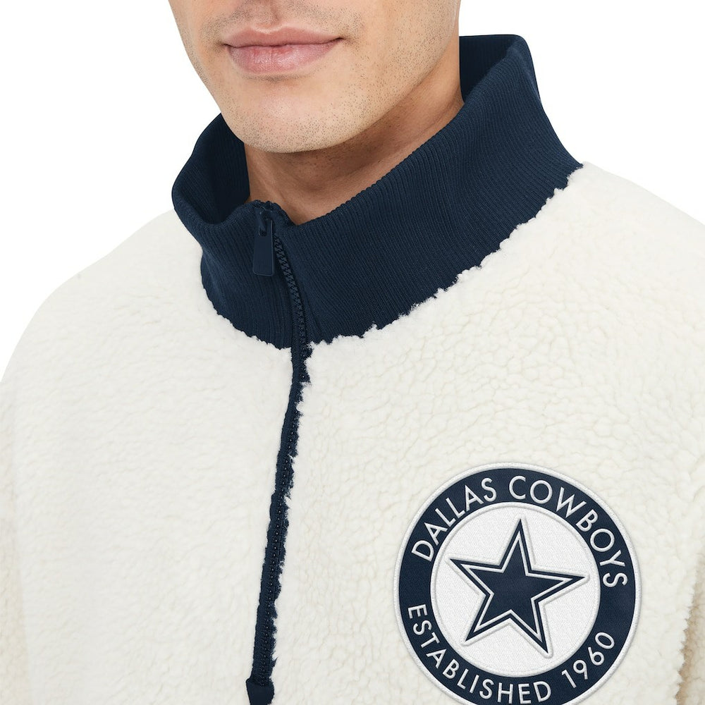 Dallas Cowboys Tommy Hilfiger Jordan Sherpa Quarter-Zip Jacket White | NFL