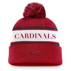 St. Louis Cardinals Nike Team Stripe Peak Cuffed Knit Hat with Pom - MLB