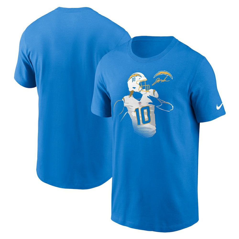 Justin Herbert Los Angeles Chargers Player Graphic T-Shirt Powder Blue | Nike for Sale