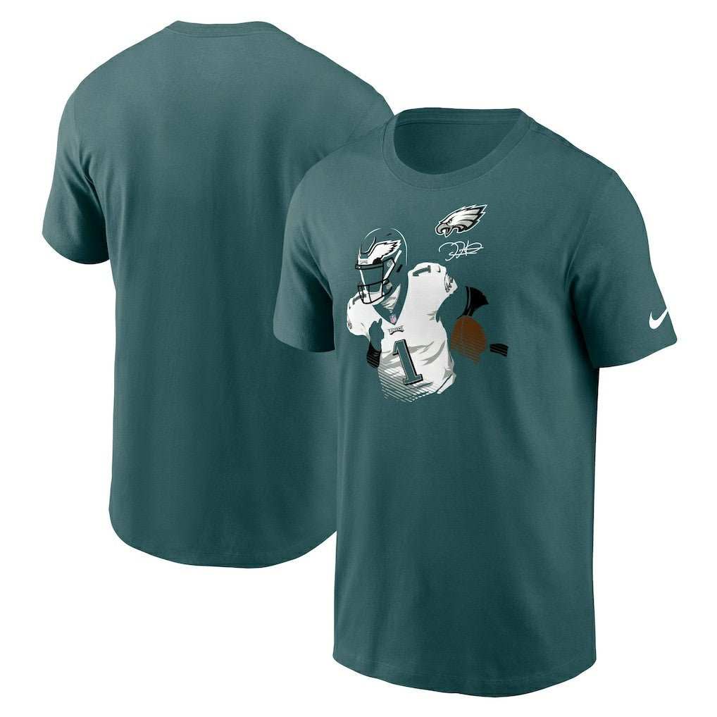 Jalen Hurts Philadelphia Eagles Player Graphic T-Shirt Midnight Green | Nike for Sale