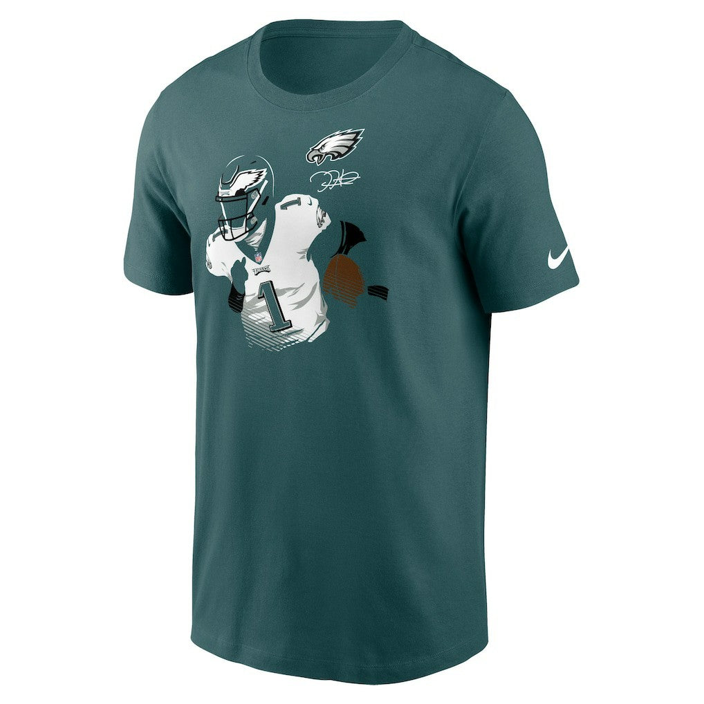 Jalen Hurts Philadelphia Eagles Player Graphic T-Shirt Midnight Green | Nike for Sale