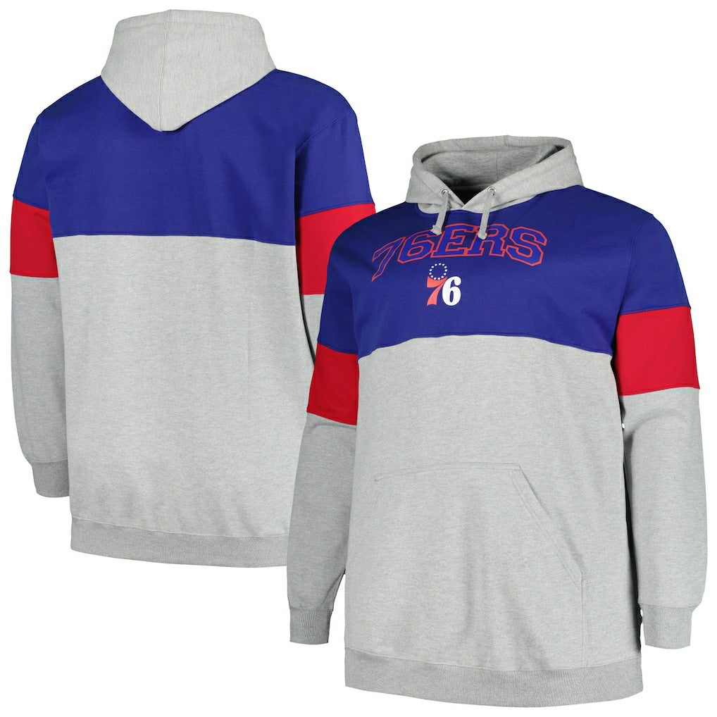 Philadelphia 76ers Big & Tall Pullover Hoodie Royal/Red - NBA