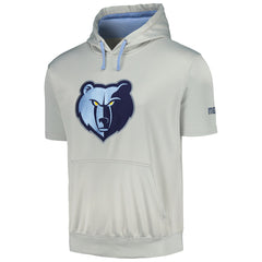 Memphis Grizzlies Short Sleeve Pullover Hoodie Silver/Light Blue - NBA