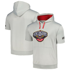 New Orleans Pelicans Short Sleeve Pullover Hoodie Silver/Red - NBA