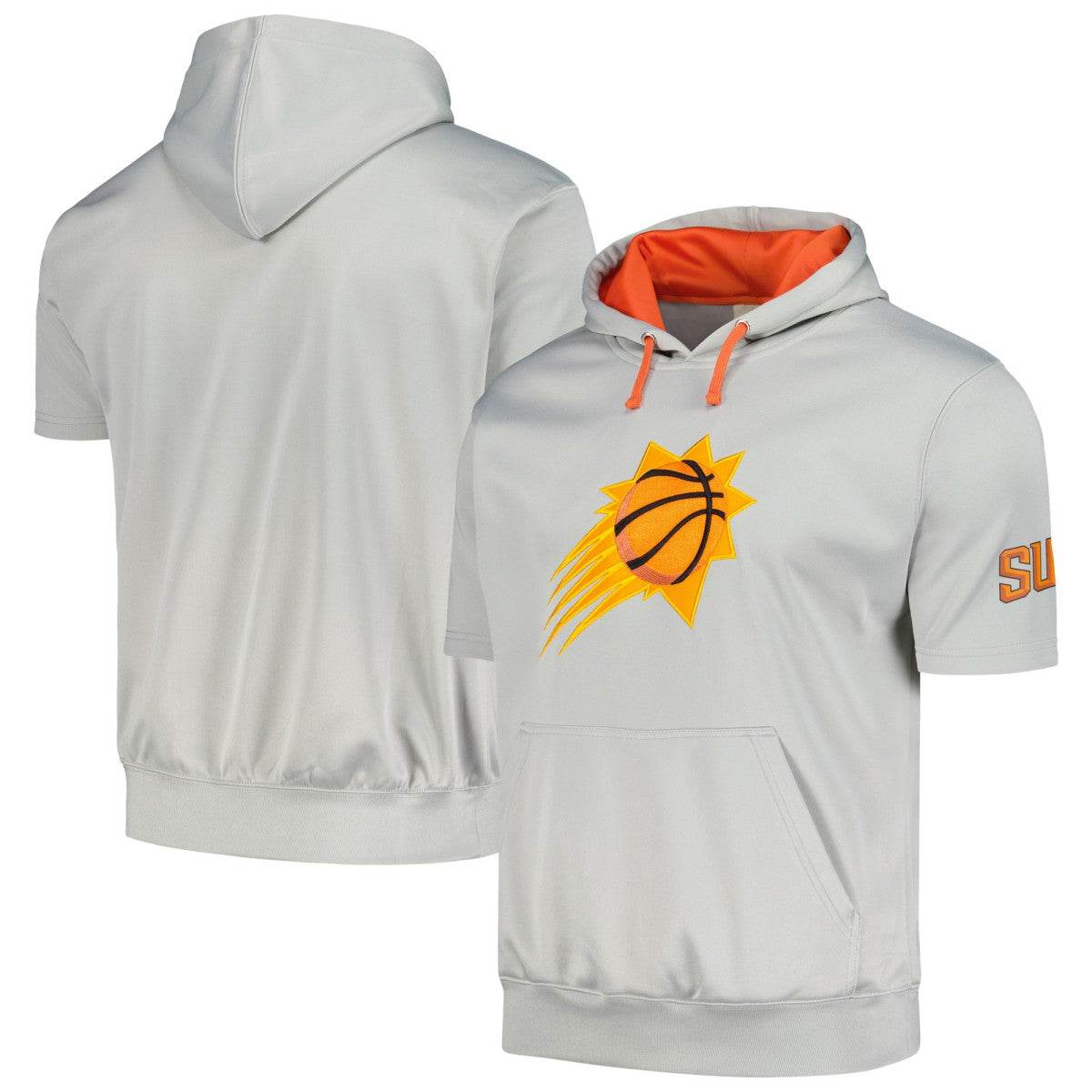 Phoenix Suns Short Sleeve Pullover Hoodie Silver/Orange - NBA