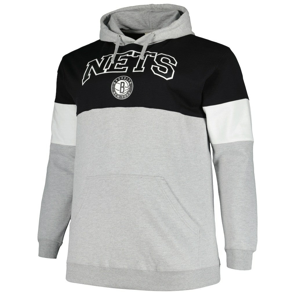 Brooklyn Nets Big & Tall Pullover Hoodie Black/White - NBA
