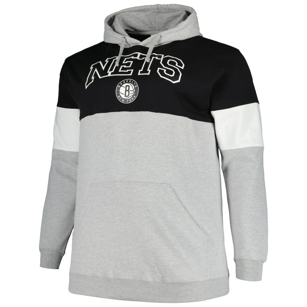 Brooklyn Nets Big & Tall Pullover Hoodie Black/White - NBA