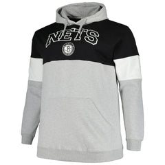 Brooklyn Nets Big & Tall Pullover Hoodie Black/White - NBA