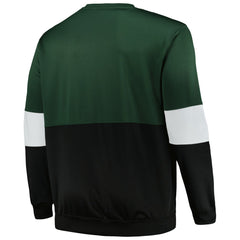 Milwaukee Bucks Big & Tall Split Pullover Sweatshirt Hunter Green/Black - NBA