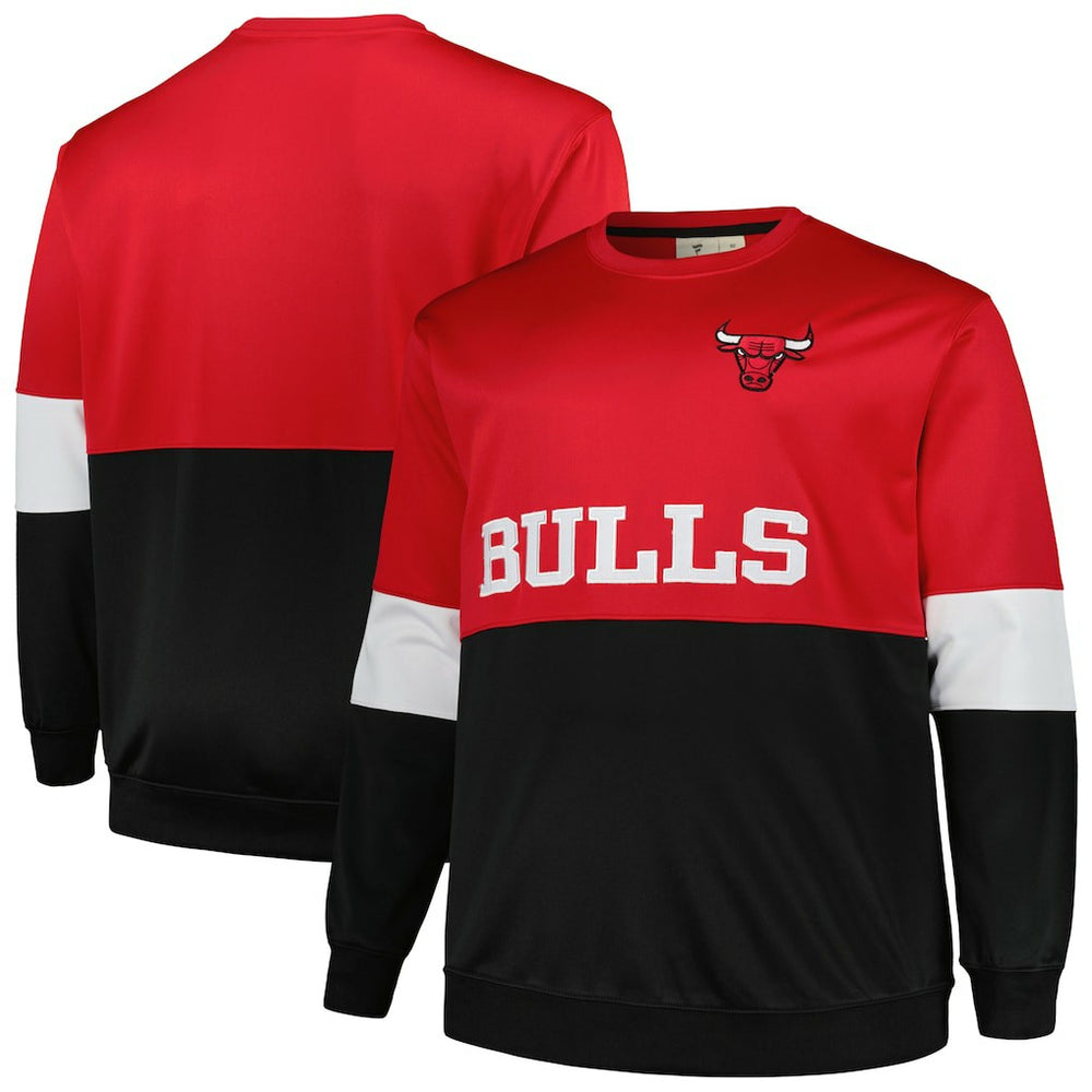 Chicago Bulls Big & Tall Split Pullover Sweatshirt Red/Black - NBA