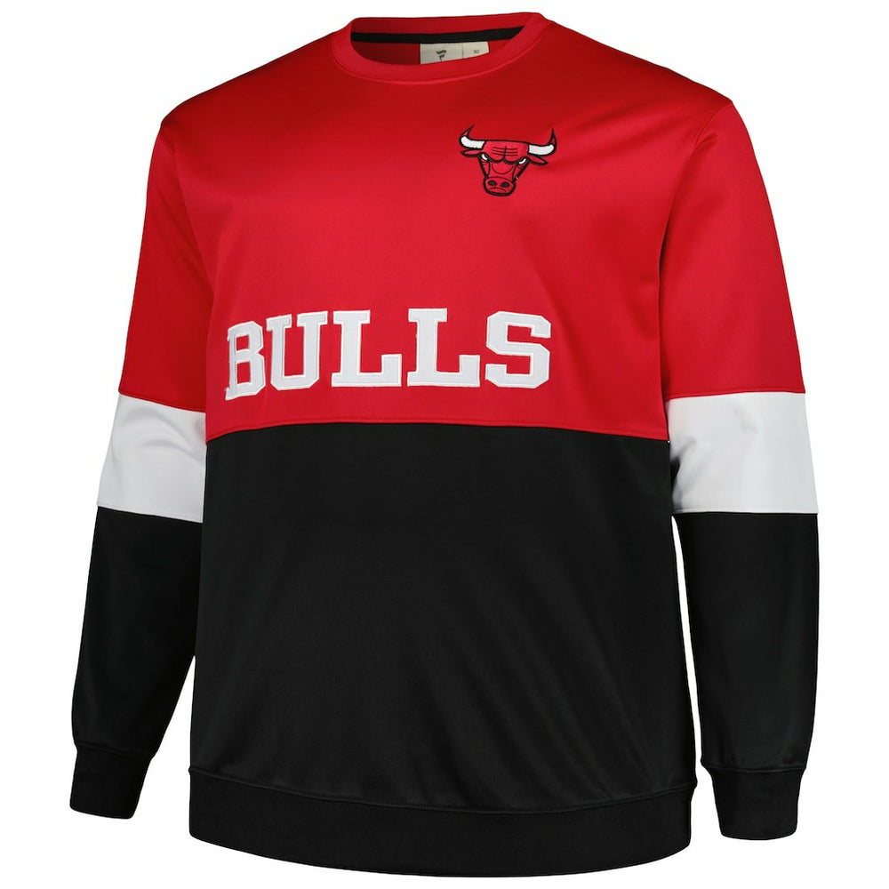 Chicago Bulls Big & Tall Split Pullover Sweatshirt Red/Black - NBA