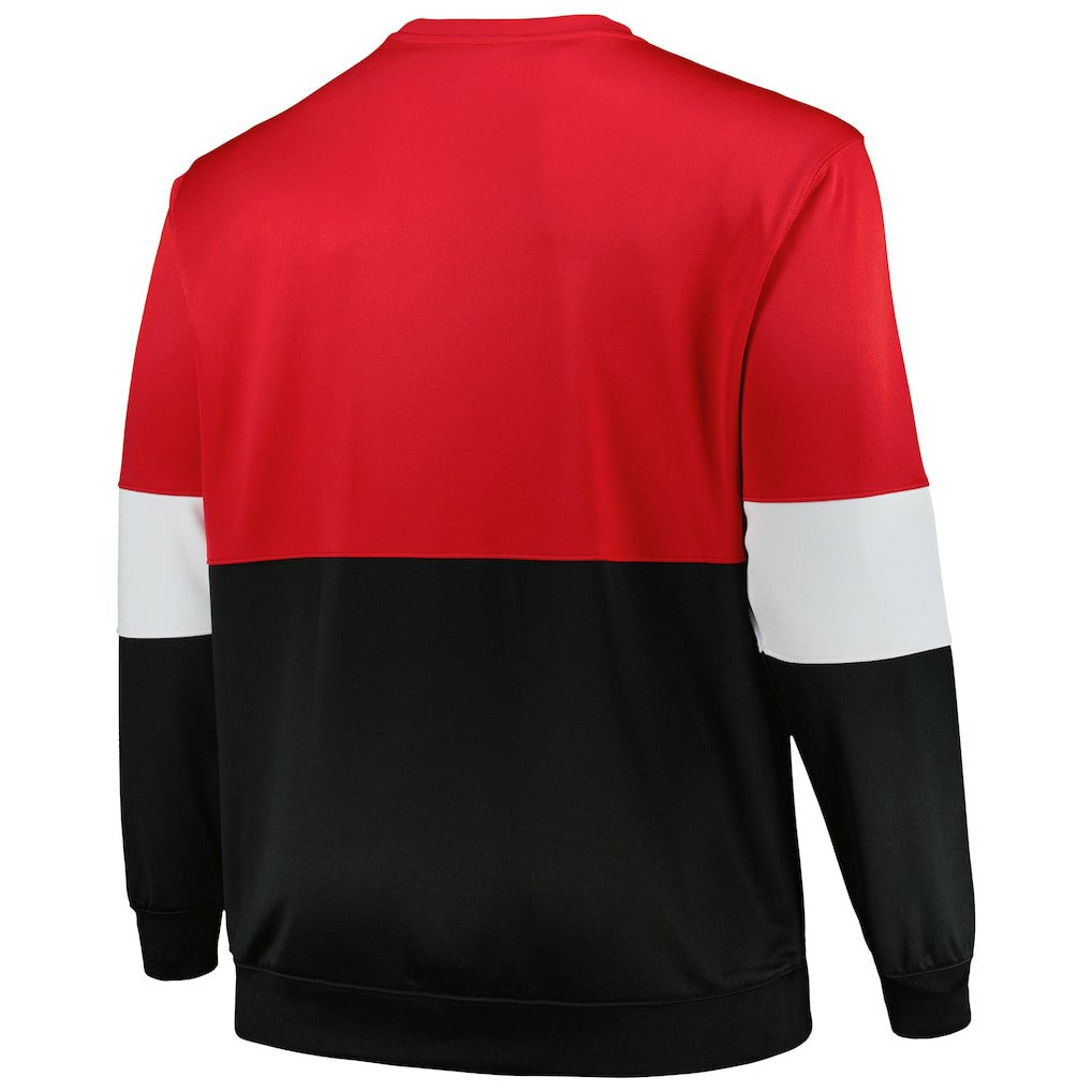 Chicago Bulls Big & Tall Split Pullover Sweatshirt Red/Black - NBA