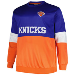 New York Knicks Big & Tall Split Pullover Sweatshirt Blue/Orange - NBA