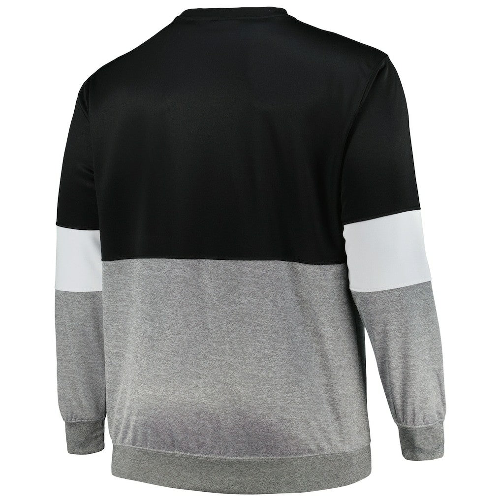 Brooklyn Nets Big & Tall Split Pullover Sweatshirt Black/Heather Gray - NBA
