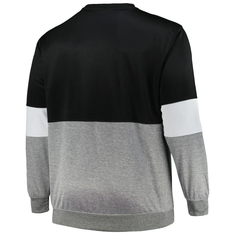 Brooklyn Nets Big & Tall Split Pullover Sweatshirt Black/Heather Gray - NBA