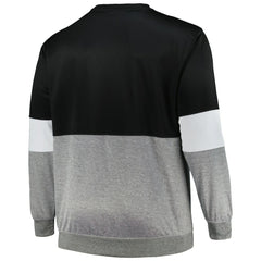Brooklyn Nets Big & Tall Split Pullover Sweatshirt Black/Heather Gray - NBA