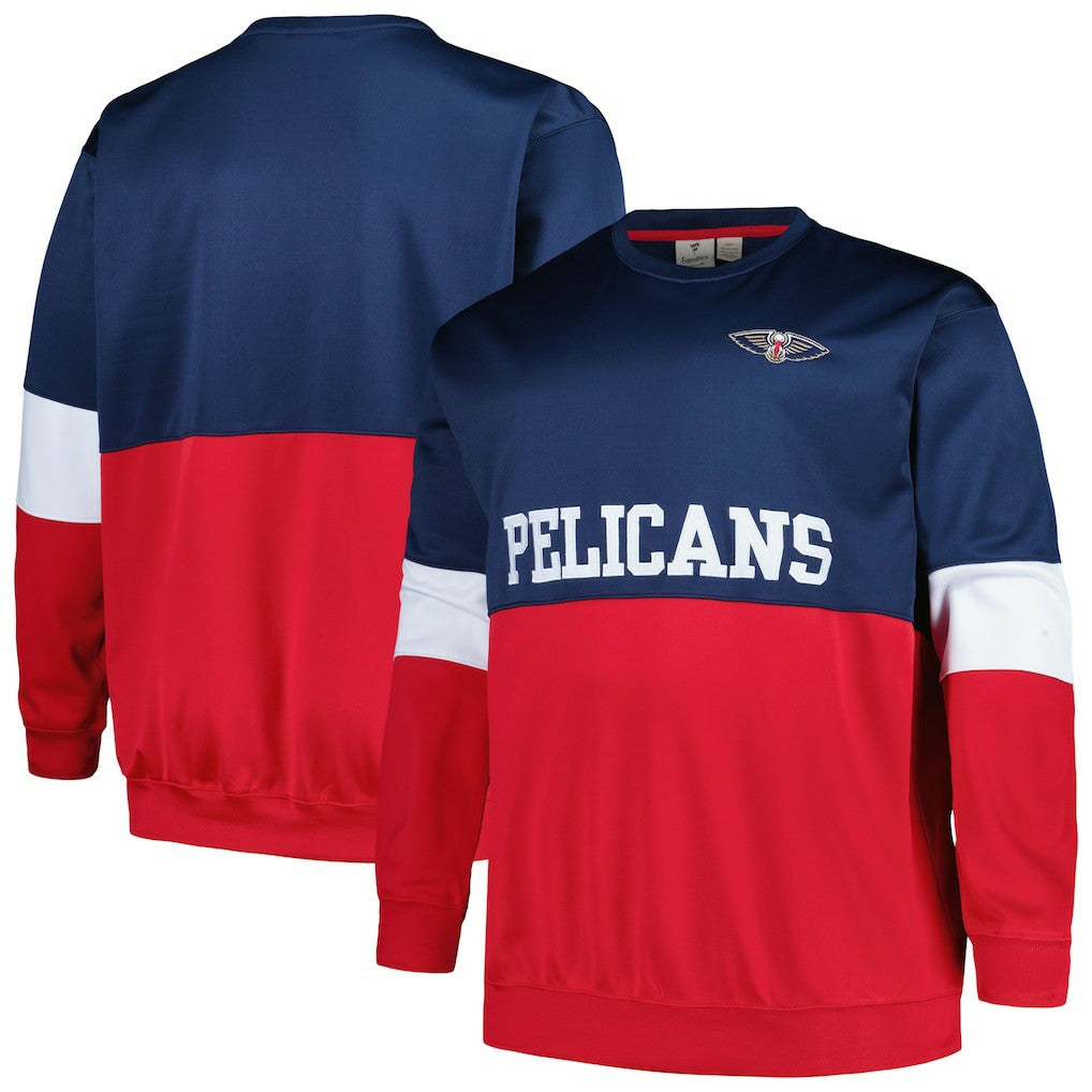 New Orleans Pelicans Big & Tall Split Pullover Sweatshirt Navy/Red - NBA