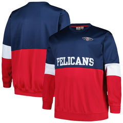 New Orleans Pelicans Big & Tall Split Pullover Sweatshirt Navy/Red - NBA