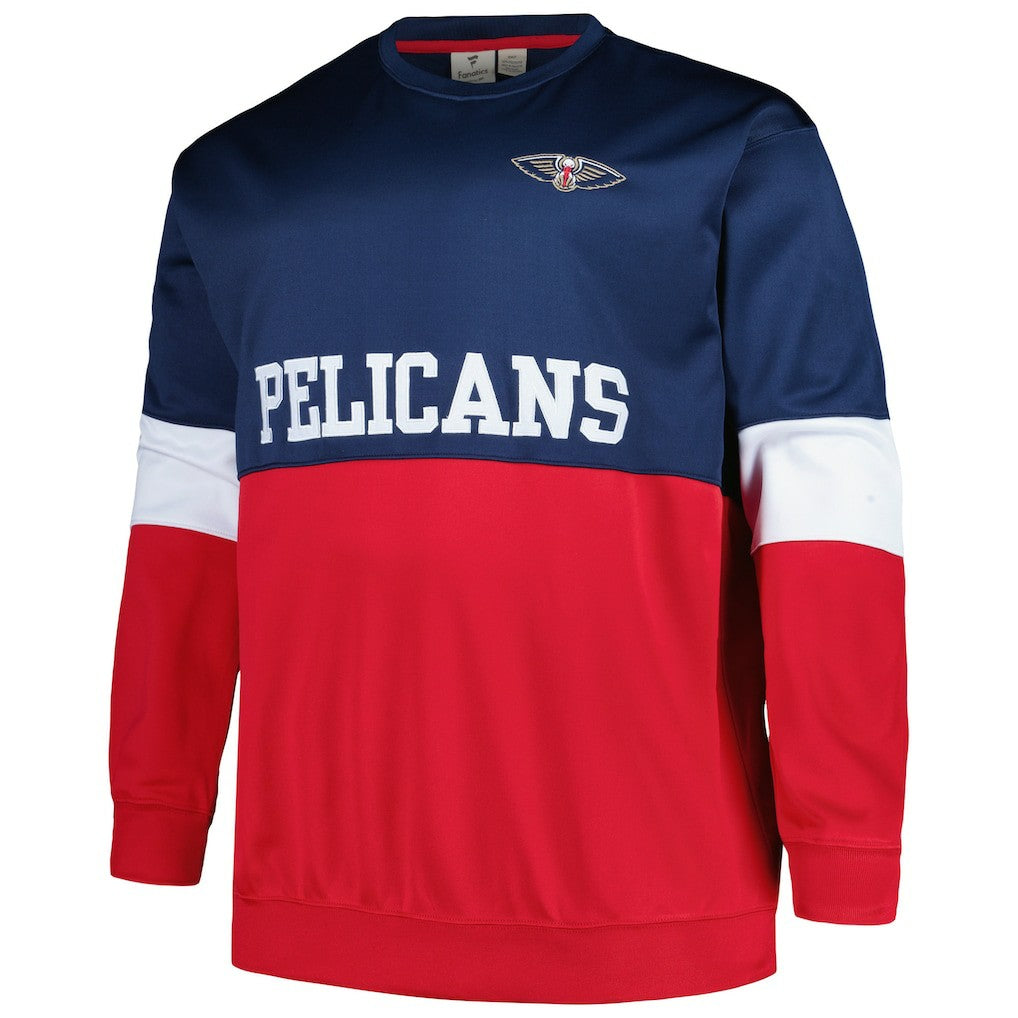 New Orleans Pelicans Big & Tall Split Pullover Sweatshirt Navy/Red - NBA