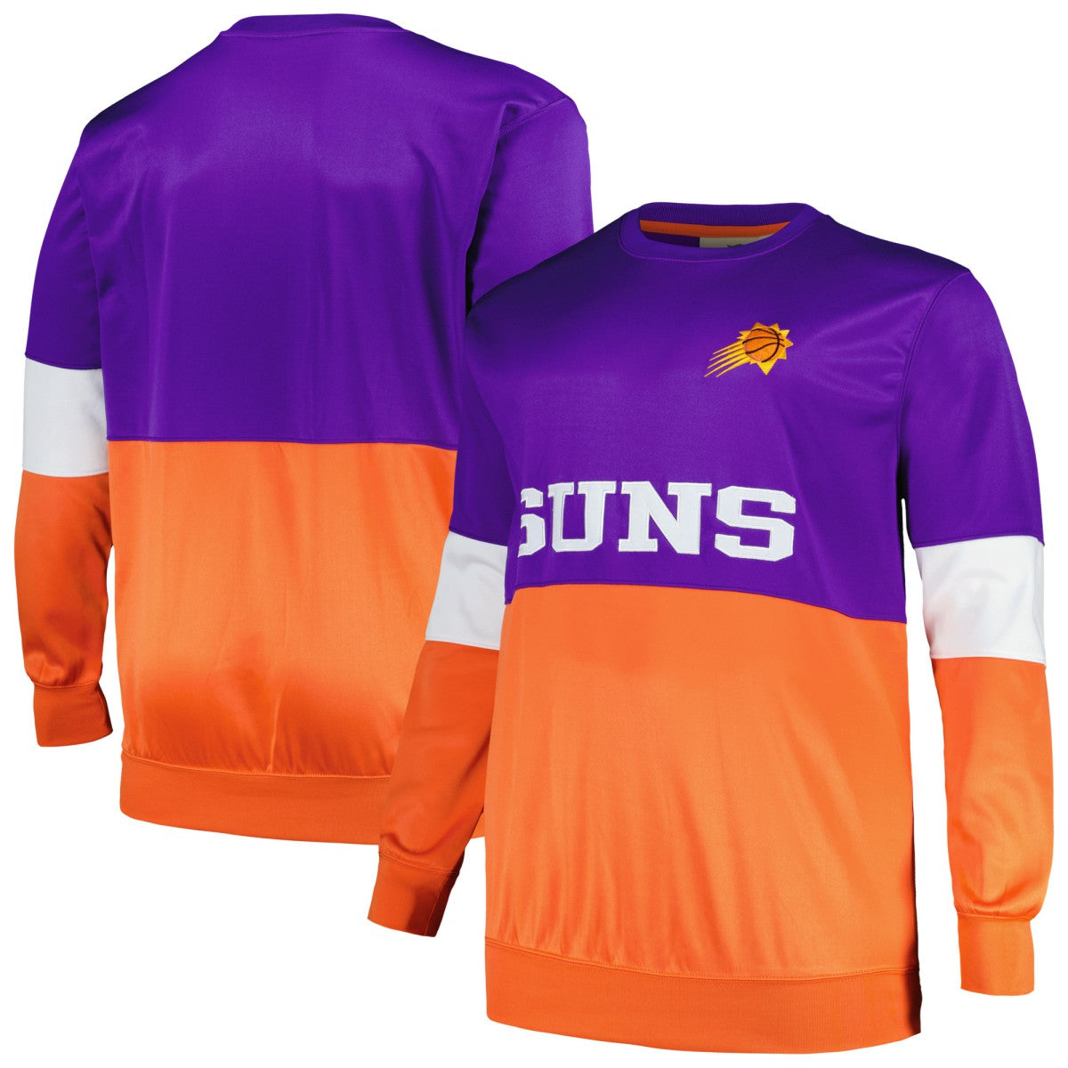Phoenix Suns Big & Tall Split Pullover Sweatshirt Purple/Orange - NBA