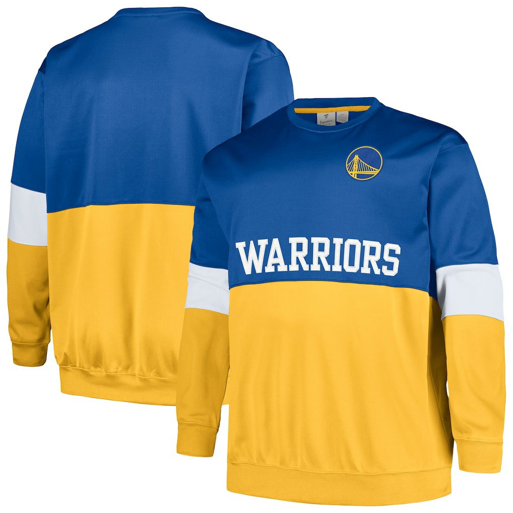 Golden State Warriors Big & Tall Split Pullover Sweatshirt Royal/Gold - NBA