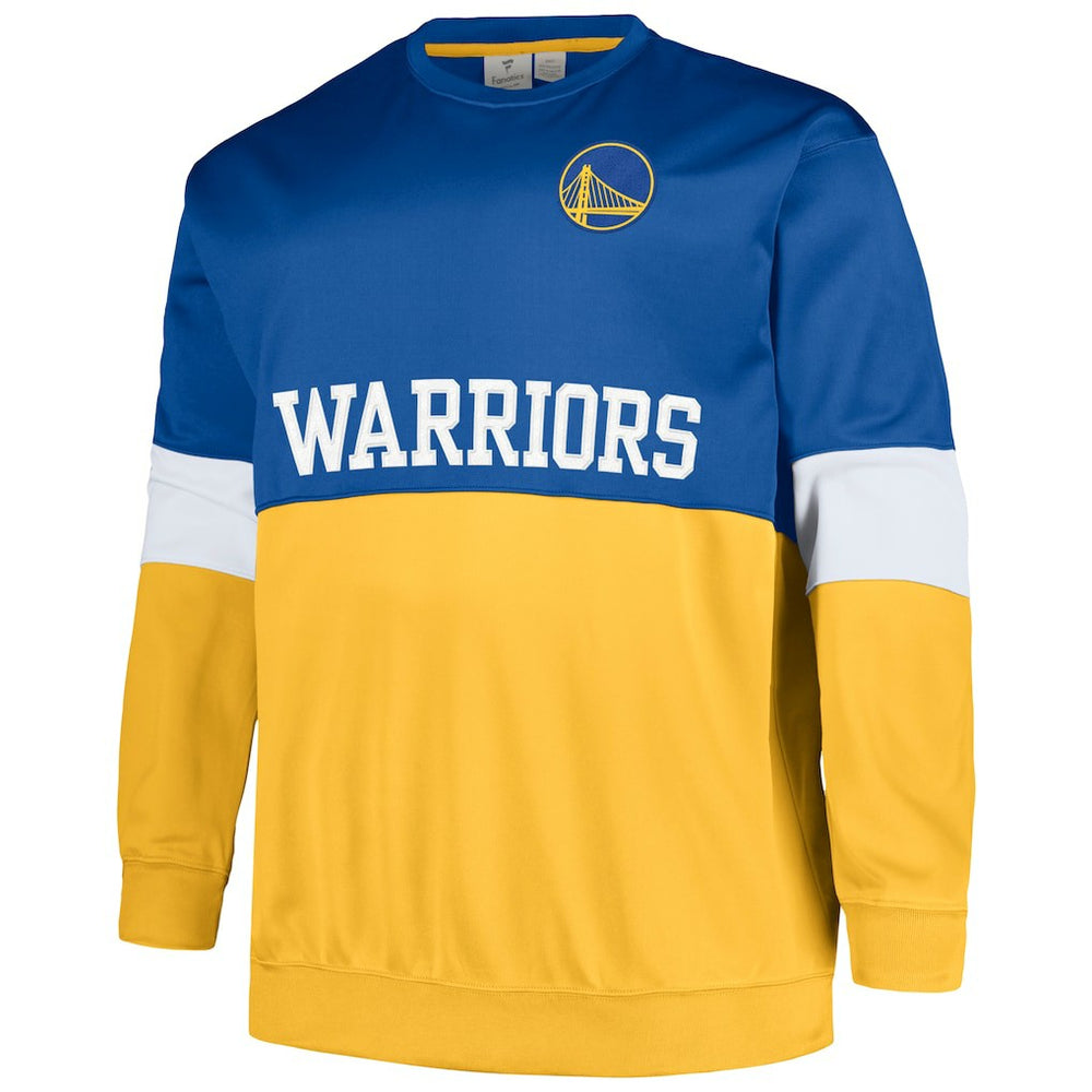 Golden State Warriors Big & Tall Split Pullover Sweatshirt Royal/Gold - NBA