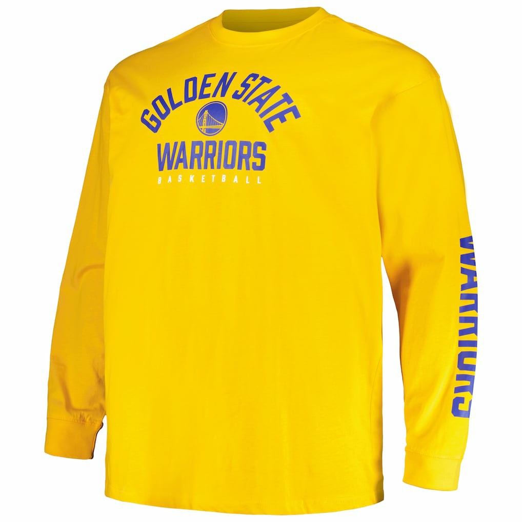 Golden State Warriors Big & Tall Short Sleeve & Long Sleeve T-Shirt Set Royal/Gold - NBA