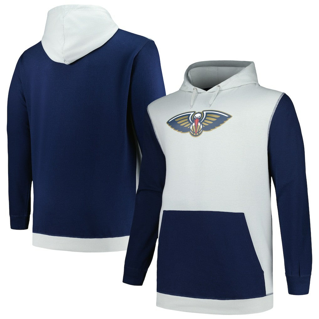 New Orleans Pelicans Big & Tall Primary Arctic Pullover Hoodie Navy/Silver - NBA