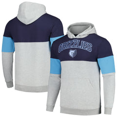 Memphis Grizzlies Contrast Pieced Pullover Hoodie Navy - NBA