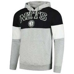 Brooklyn Nets Contrast Pieced Pullover Hoodie Black - NBA