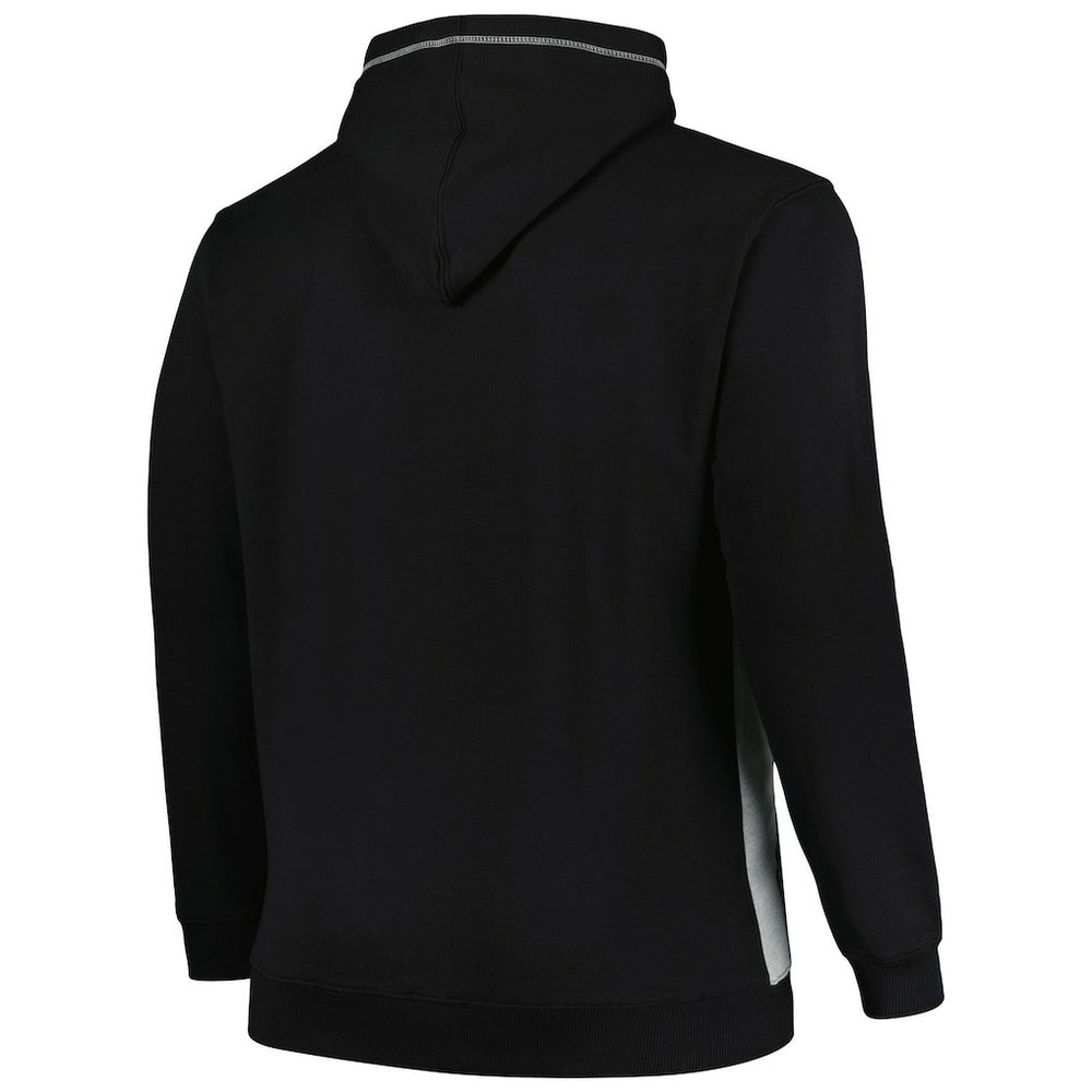 Brooklyn Nets Big & Tall Contrast Pieced Stitched Full-Zip Hoodie Black/Heather Gray - NBA