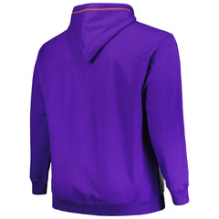 Phoenix Suns Big & Tall Contrast Pieced Stitched Full-Zip Hoodie Purple/Heather Gray - NBA