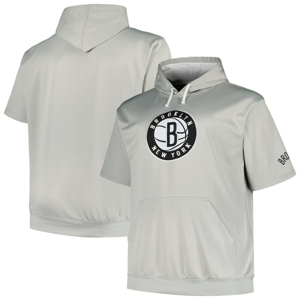 Brooklyn Nets Big & Tall Logo Pullover Hoodie Silver - NBA