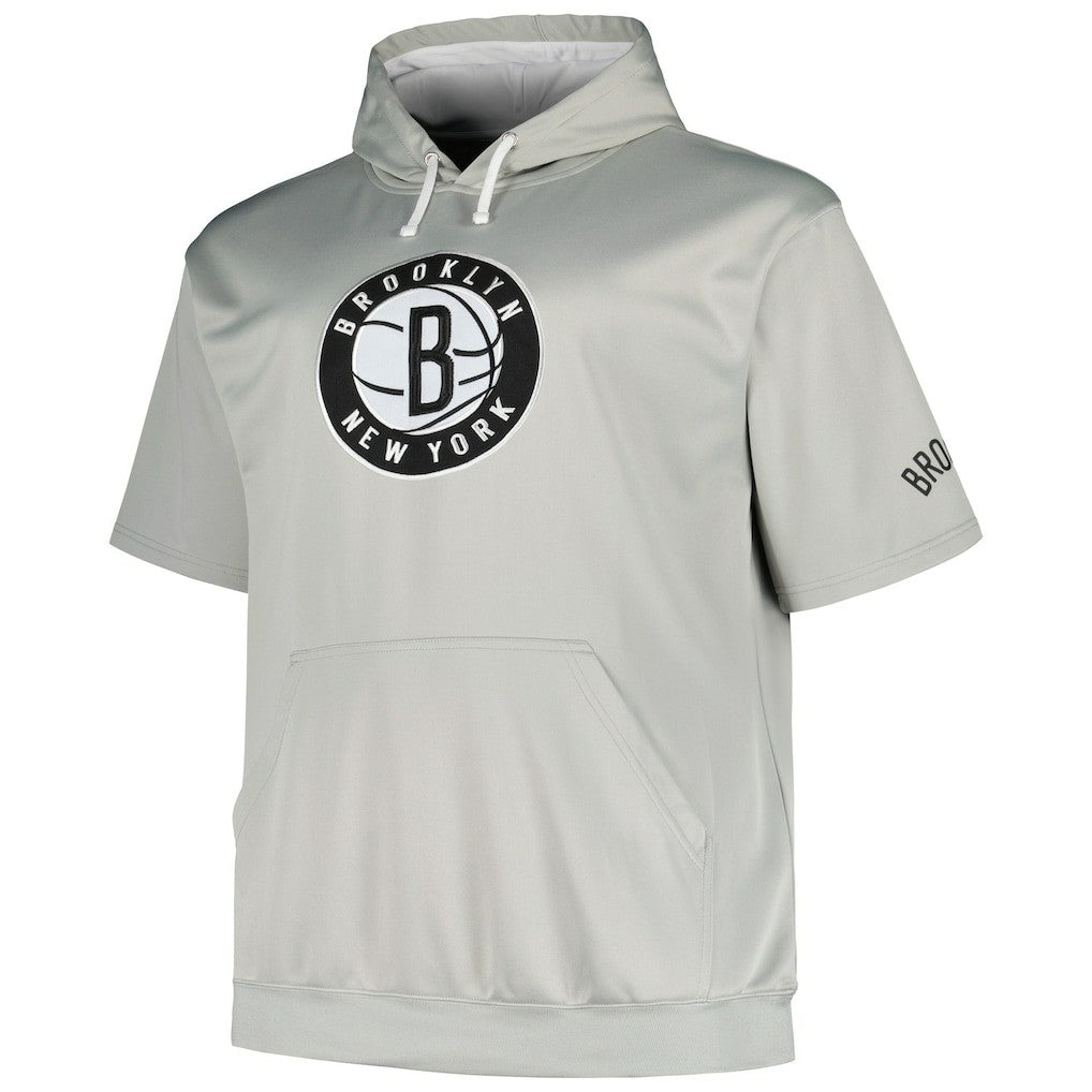 Brooklyn Nets Big & Tall Logo Pullover Hoodie Silver - NBA