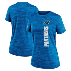 Carolina Panthers Women's Sideline Velocity Dri-FIT T-Shirt Blue | Nike for Sale