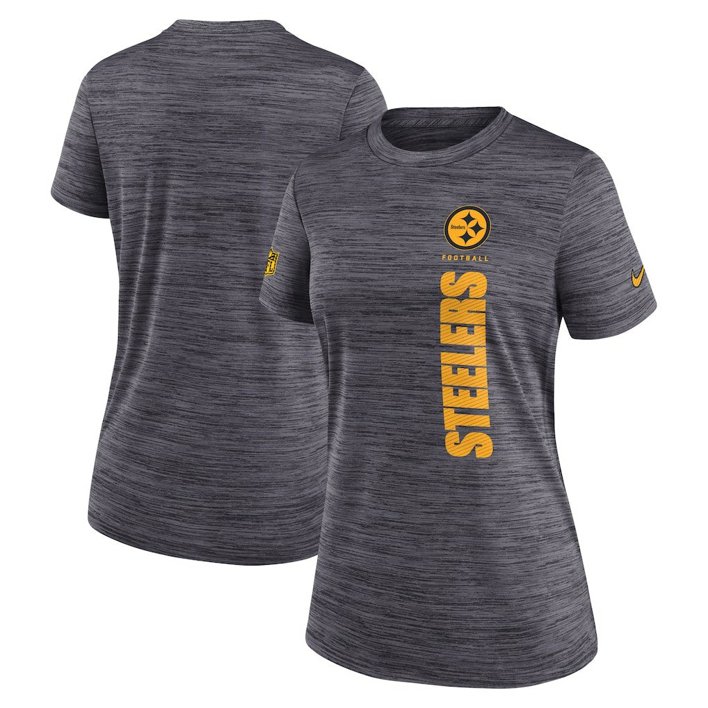 Pittsburgh Steelers Women's Sideline Velocity Dri-FIT T-Shirt Charcoal | Nike for Sale