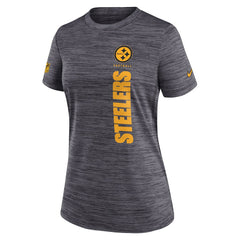 Pittsburgh Steelers Women's Sideline Velocity Dri-FIT T-Shirt Charcoal | Nike for Sale