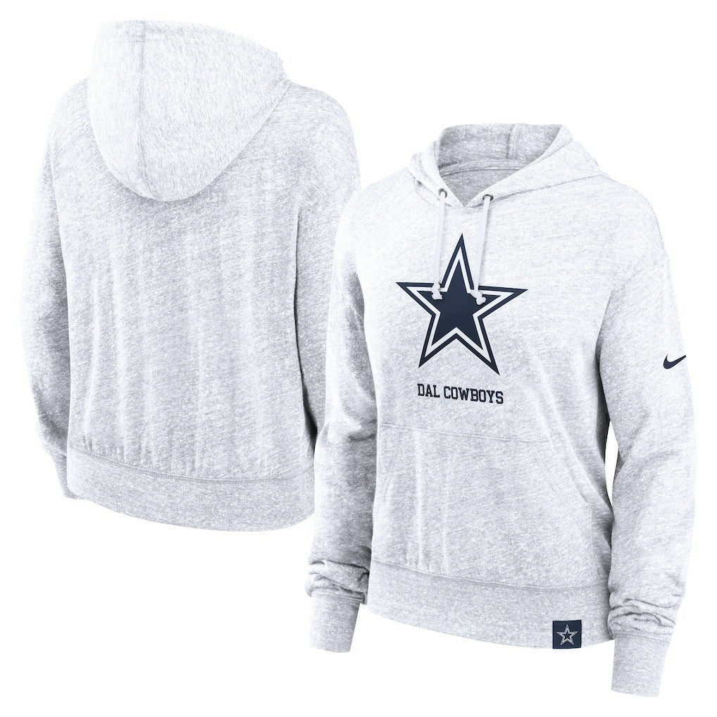 Dallas Cowboys Women's Gym Vintage Logo Pullover Hoodie White | Nike for Sale