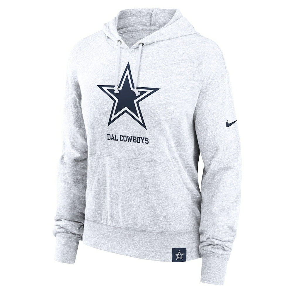 Dallas Cowboys Women's Gym Vintage Logo Pullover Hoodie White | Nike for Sale