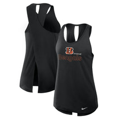 Cincinnati Bengals Women's Open-Back Crisscross Dri-FIT Tank Top Black | Nike for Sale