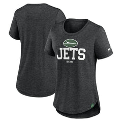 New York Jets Women's Fashion Tri-Blend T-Shirt Heather Black | Nike for Sale