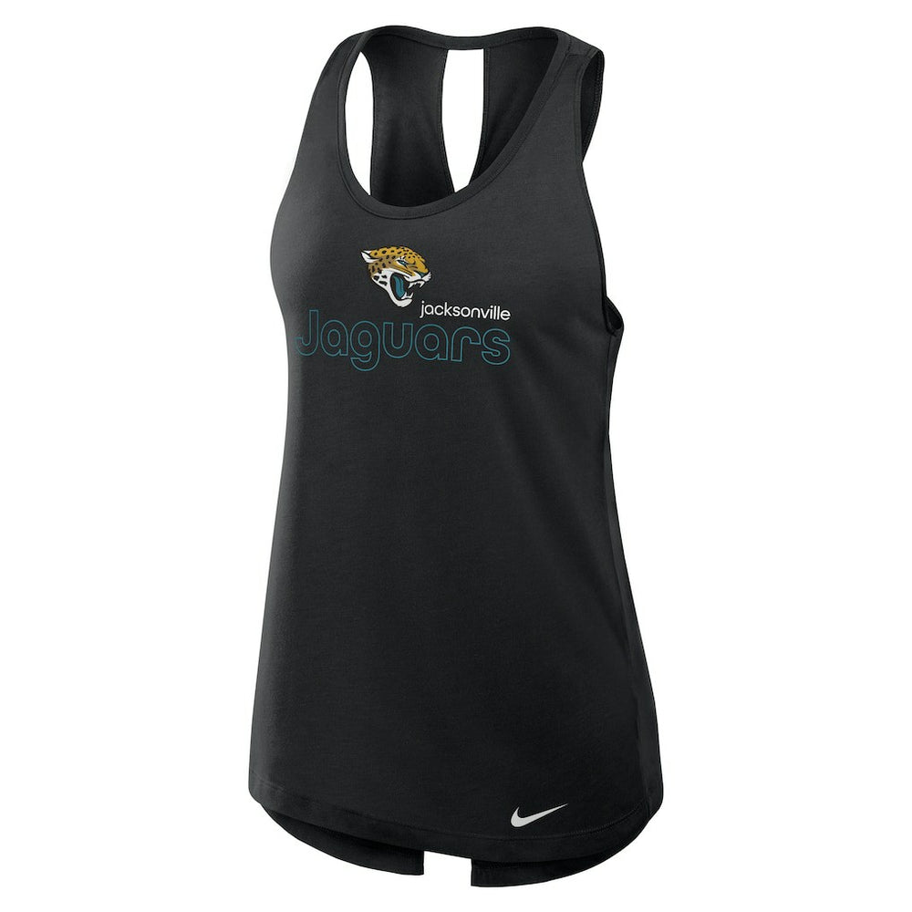 Jacksonville Jaguars Women's Open-Back Crisscross Dri-FIT Tank Top Black | Nike for Sale