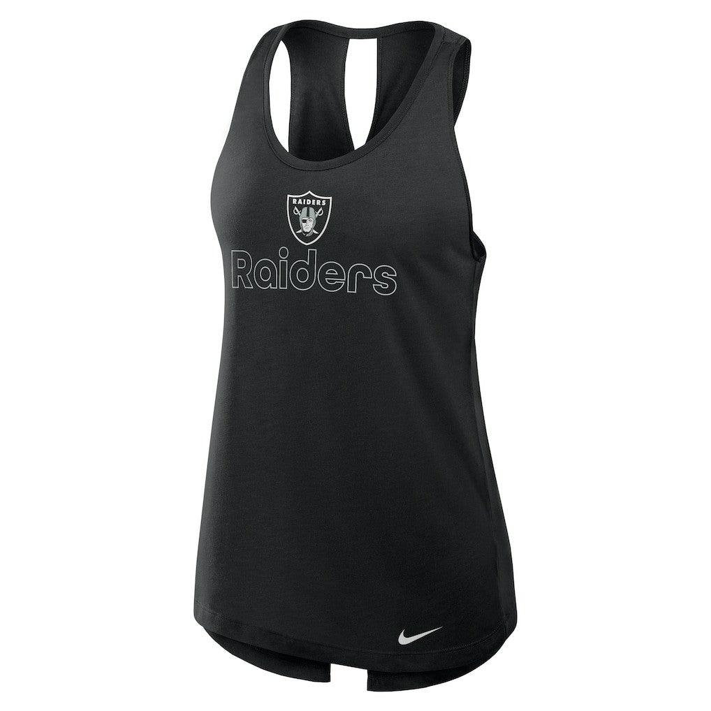 Las Vegas Raiders Women's Open-Back Crisscross Dri-FIT Tank Top Black | Nike for Sale