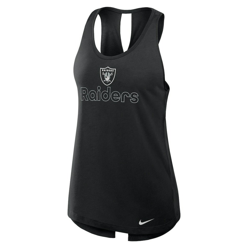 Las Vegas Raiders Women's Open-Back Crisscross Dri-FIT Tank Top Black | Nike for Sale