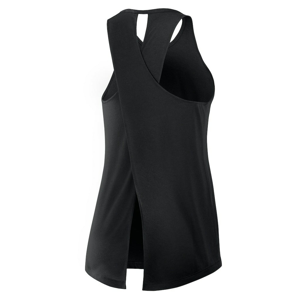 Pittsburgh Steelers Women's Open-Back Crisscross Dri-FIT Tank Top Black | Nike for Sale