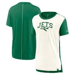 New York Jets Women's Wordmark Tri-Blend T-Shirt Cream/Kelly Green | Nike for Sale