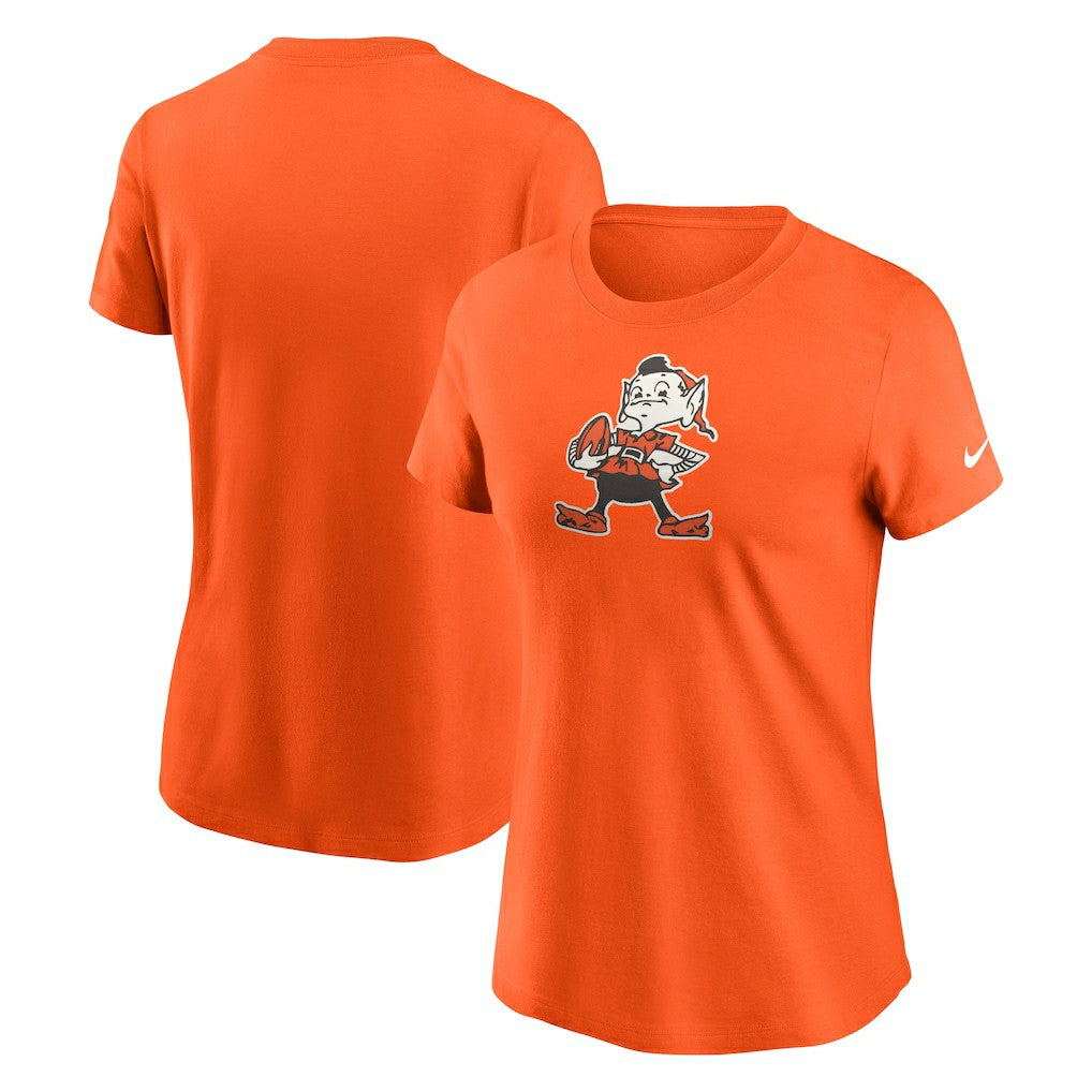 Cleveland Browns Women's Throwback Primary Logo T-Shirt Orange | Nike for Sale