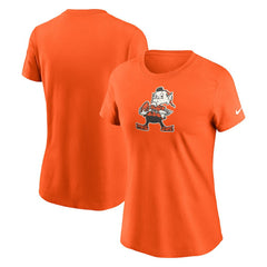 Cleveland Browns Women's Throwback Primary Logo T-Shirt Orange | Nike for Sale