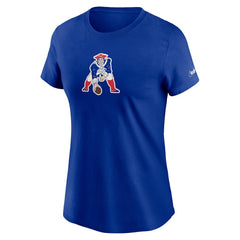 New England Patriots Women's Throwback Primary Logo T-Shirt Royal | Nike for Sale